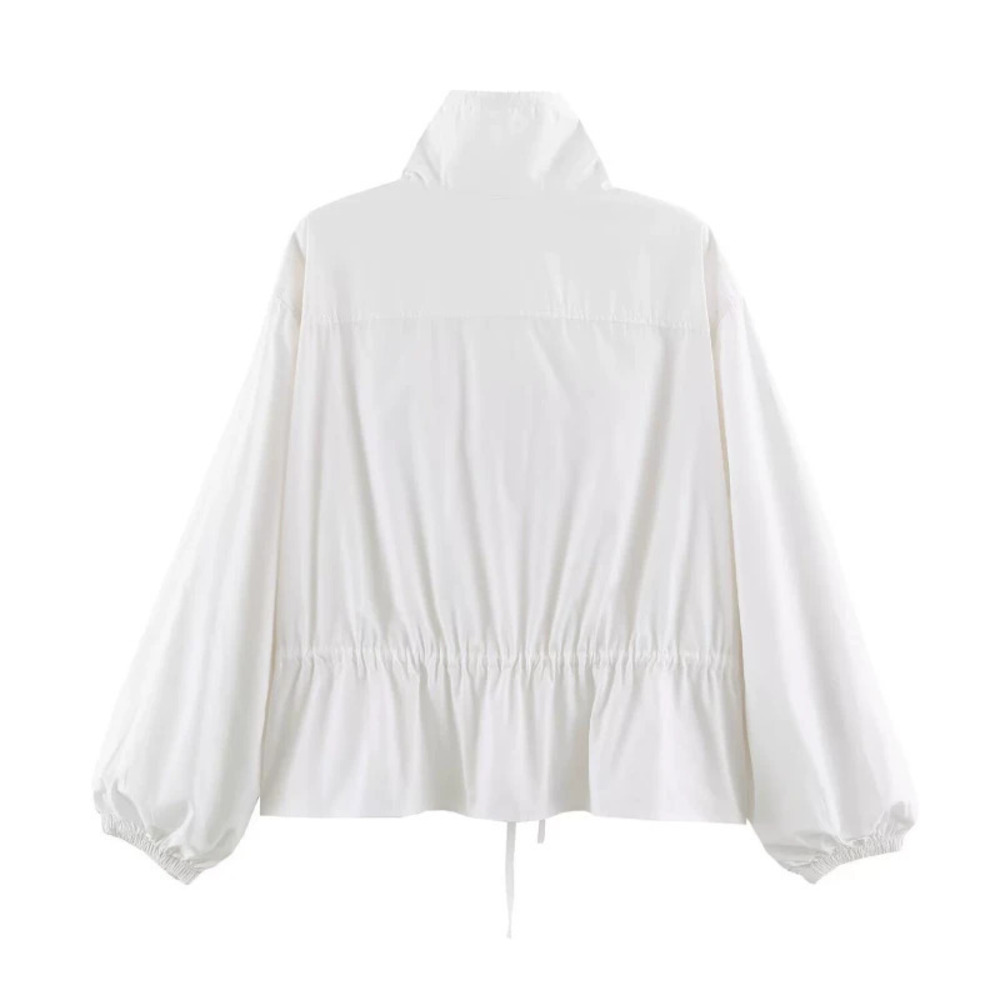 ZARA Stand Collar Drawstring Minimalist Jacket